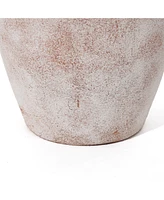 LuxenHome Marble Brown and White -Inch Tall Terracotta Vase