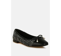 London Rag Acino Faux Leather Bow Detail Ballerinas