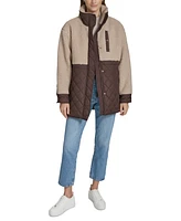 Andrew Marc Sport Women's Sherpa Trim Longline Quilted Jacket