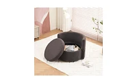 Slickblue Fabric Swivel Storage Chair with Back Cushion for Stylish Living Room Seating