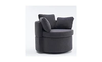 Slickblue Fabric Swivel Storage Chair with Back Cushion for Stylish Living Room Seating