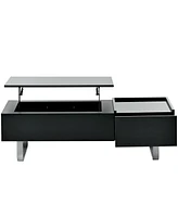 Slickblue Multi-Functional Coffee Table with Lifted Tabletop – Contemporary Cocktail Table with Metal Frame Legs and High