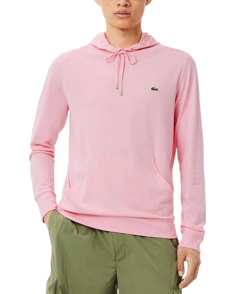 Lacoste Hoodie Jersey Long Sleeve Tee Shirt with Kangaroo Pocket