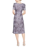 Alex Evenings Women's Sequined Embroidered Fit & Flare Dress