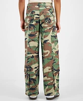 Madden Girl Juniors' Camouflage Wide-Leg Cargo Jeans