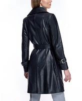 Julia & Stella by Maximilian Women's Belted Leather Coat