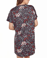 iCollection Women's Short Sleeve Ultra Soft Floral Print Sleepshirt Nightgown