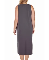 iCollection Plus Soft Knit Tank Dress with Side Pockets