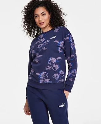 Puma Women's Essentials Floral Vibes Crewneck Sweatshirt