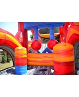 JumpOrange Shadow Obstacle Course Bounce House Inflatable for Kids and Adults with Blower, Commercial Grade, Pop Ups, Outdoor Indoor, Rental Quality