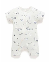 Purebaby Baby Boys Short Sleeve Zip Coveral