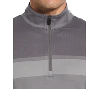 Pga Tour Men's Chest Stripe Ombre Long Sleeve Quarter-Zip Sweater