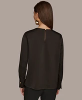 Donna Karan New York Women's Hardware Detail Long-Sleeve Blouse