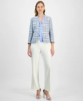 Kasper Women's Tweed 3/4-Sleeve Open-Front Blazer, Regular & Petite