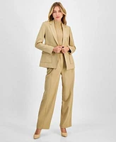 Bar Iii Womens One Button Blazer Mock Neck Sweater Pants Exclusively At Macys