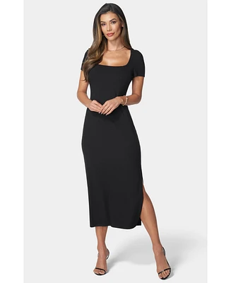 Bebe Women's Square Neck Maxi T-Shirt Dress