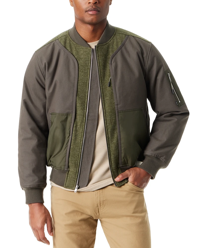 Bass Outdoor Men's Hero Mixed Media Zip-Front Bomber Jacket