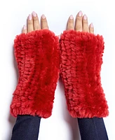 Julia & Stella by Maximilian Knitted Shearling Fingerless Gloves