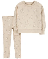 Carter's Toddler Girls Floral-Print Pullover Top & Stretch Leggings, 2 Piece Set