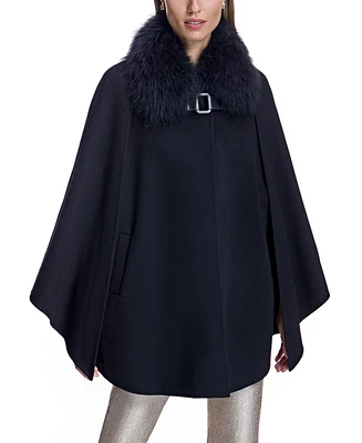 Julia & Stella by Maximilian Women's Cashmere Cape with Buckle Detail