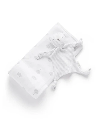 Purebaby Baby Boy and Baby Girl Bunny Swaddle & Snookie Pack