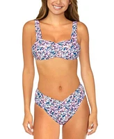 Raisins Juniors Printed Bikini Top V Waist Bottoms