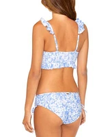 Raisins Juniors Ruffle Trimmed Bikini Top Tied Bottoms