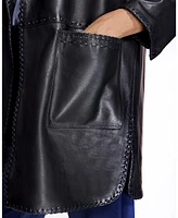 Julia & Stella by Maximilian Women's Oversized Leather Jacket