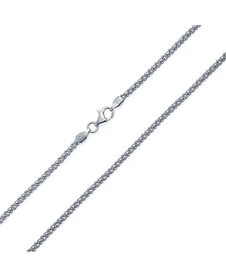 Bling Jewelry Bali Style Popcorn Coreana Chain Necklace Black Oxidized Sterling Silver 3MM 16 Inches