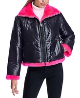 Julia & Stella by Maximilian Women's Cropped Shearling Jacket