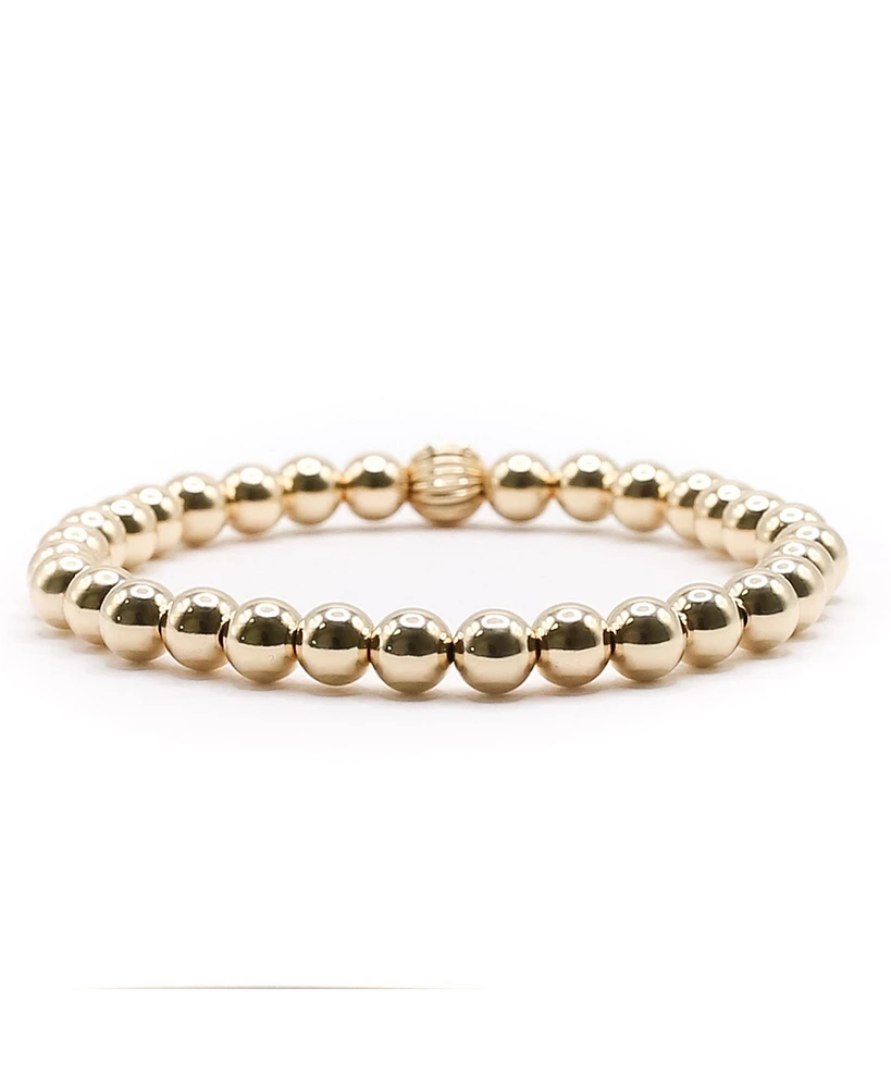 Bowood Lane Non-Tarnishing Gold Filled 6mm Gold Ball Stretch Bracelet