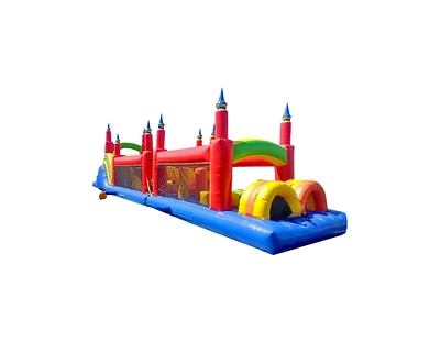 JumpOrange Rainbow Titan Commercial Grade Bounce House Obstacle Course with Slide for Kids and Adults (3