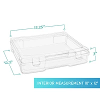 Sorbus Set of 6 Clear Stackable Portable Project Case Fits 10"x12" - Snap-Tight Closure, Ideal for Board Games, Crafts, and Office Supplies