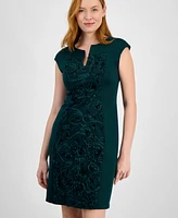 Connected Women's Embellished-Front Sheath Dress