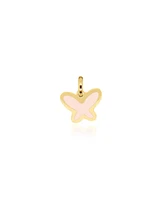 The Lovery Pink Pearl Butterfly Charm 14K Gold 11 millimeters