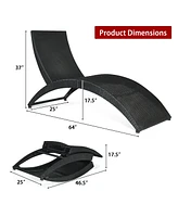 Skonyon Foldable Patio Lounge Chair with Cushion for Backyard