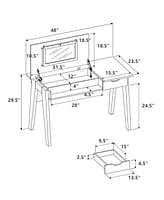 Sugift Dressing Table with Flip Mirror and Storage Drawer