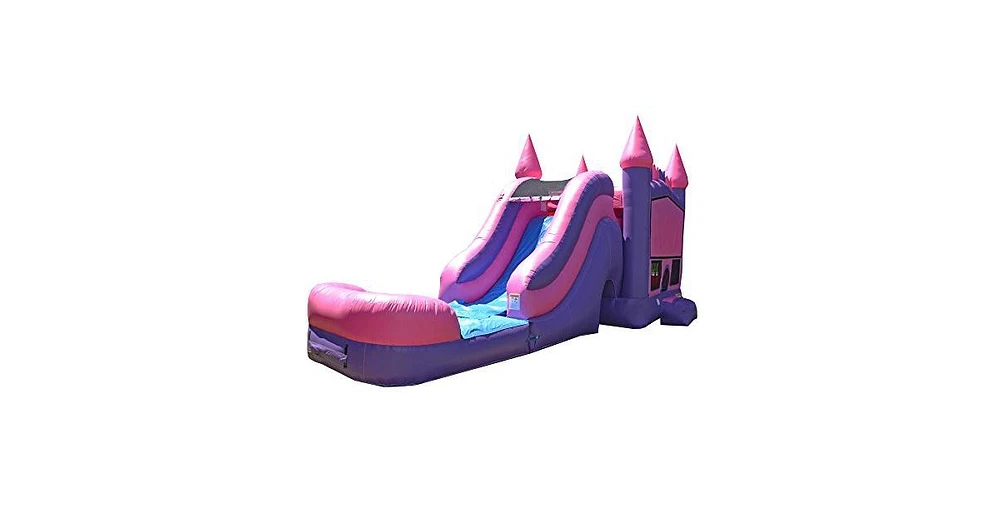 JumpOrange Commercial Grade Inflatable Princess Bricks Titan Bounce House with Slide Combo and Blower, Party Combo Moonwalk, 100% Pvc Vinyl