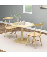 Gymax Set of 4 Dining Chairs Windsor Chairs Wood Armless Chairs w/ Solid Rubber Wood