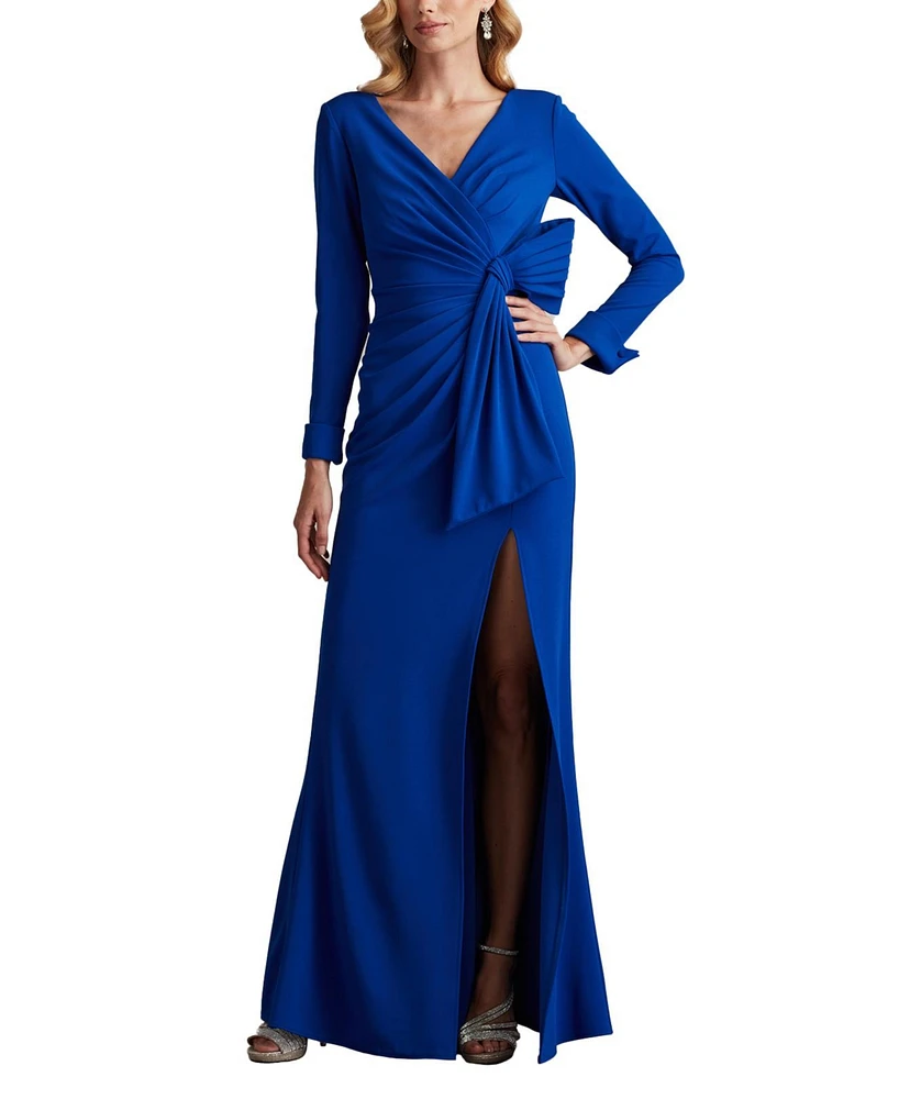 Tadashi Shoji Women's Weldon Draped Half Bow Gown