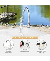 Sugift Folding Portable Fish Cleaning Cutting Table