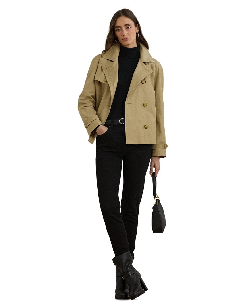 Lauren Ralph Women's Short Double-Breasted Trench Coat