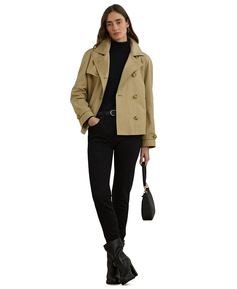 Lauren Ralph Petite Short Double-Breasted Trench Coat