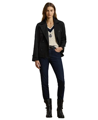 Lauren Ralph Petite Short Double-Breasted Trench Coat