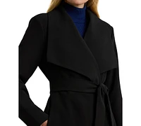 Lauren Ralph Petite Crepe Belted Wrap Coat