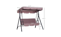Slickblue 3-Seat Patio Swing Chair – Stylish Outdoor Swing for Relaxation, Durable Design for Backyard Comfort
