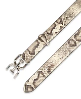 Sam Edelman Women's Double-e Plaque Buckle Exotic Print Belt