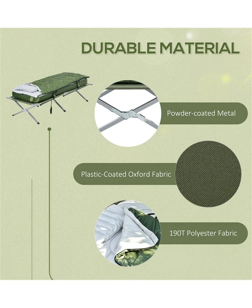 Slickblue Foldable Camping Tent with Folding Camping Bed Compact, Portable Shelter with Comfortable Sleeping Solution