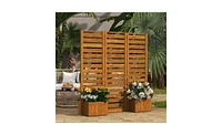 Slickblue Versatile Wooden Planter Box for Gardens – Ideal for Flowers, Herbs, and Vegetables