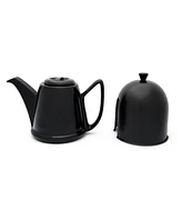 Bredemeijer Stainless Steel Doubled Walled 1 Liter Ceramic Teapot With Black Cozy